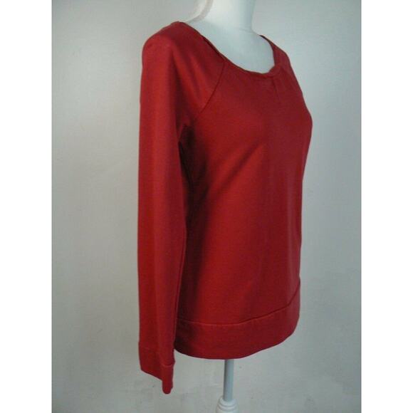 $80 Chip & Pepper Red Twisted Neckline Relaxed Fit XS Sweatshirt Top NEW - Picture 4 of 5